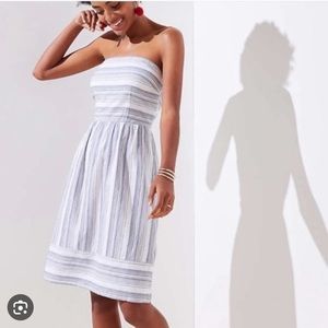 Loft Strapless Dress with Tie Waist